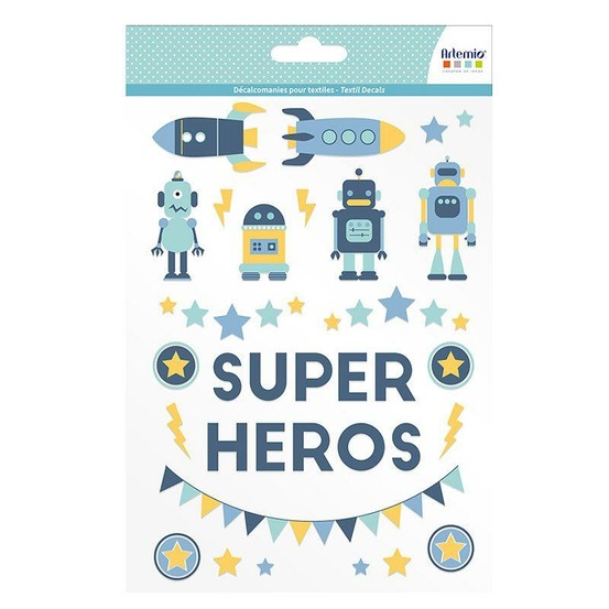 Transfert thermocollant pour textiles - a5 - super héros