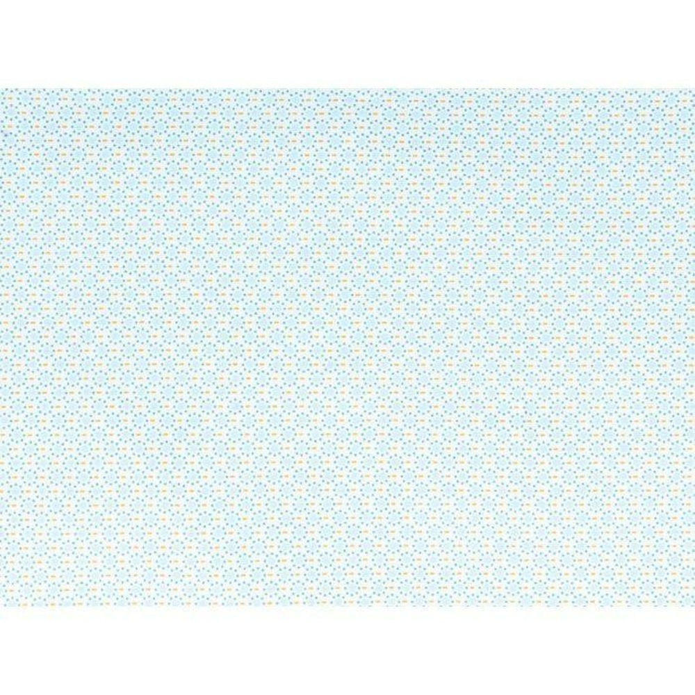 Coupon de tissu 55 x 45 cm - ronds bleu clair à pointillés bleus