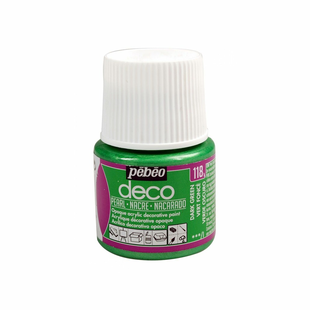 Peinture acrylique opaque nacrée - vert foncé - 45 ml