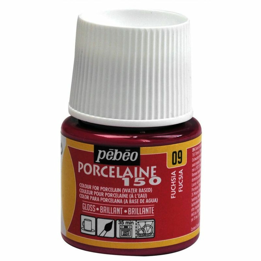 Peinture à l'eau brillante pour porcelaine - fuschia - 45 ml