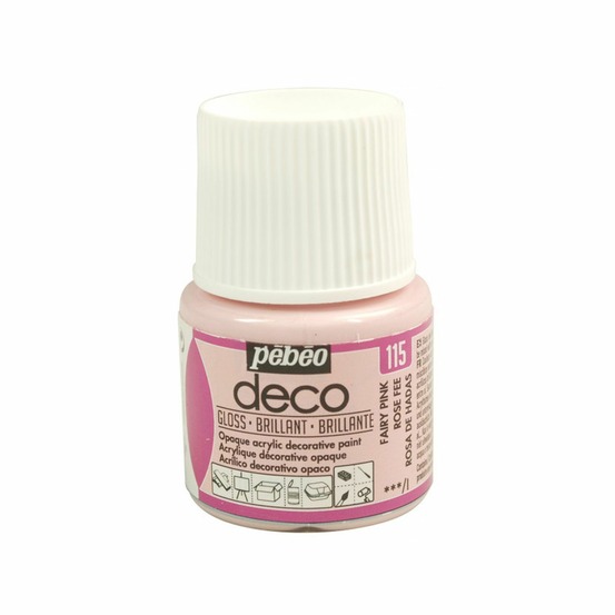 Peinture acrylique opaque brillante - rose fée - 45 ml