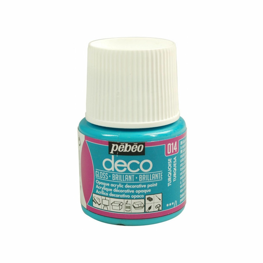 Peinture acrylique opaque brillante - turquoise - 45 ml