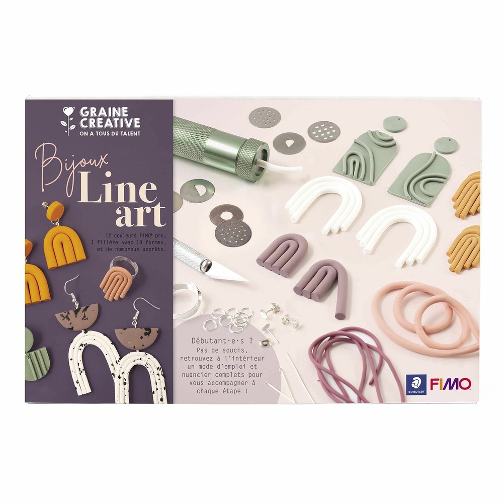 Coffret diy bijoux line art en pâte polymère