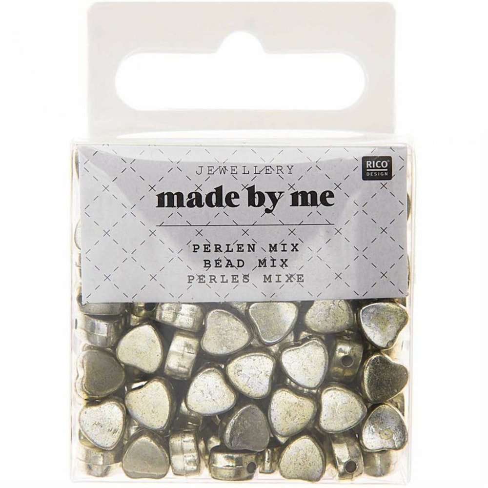 165 perles coeur 5 x 7 mm - doré