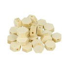 25 perles en bois hexagonales 10 x 5 mm
