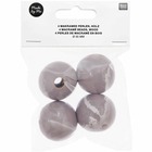 4 perles rondes - bois gris - 35 mm