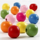 Perles en bois multicouleurs ø 12 mm - 500 g