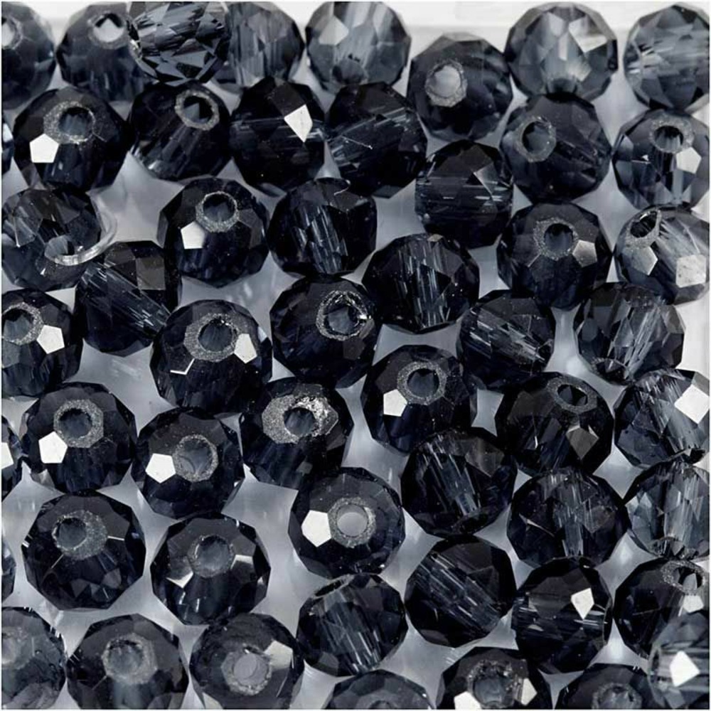 45 perles à facettes rondes ø 4 mm - gris foncé
