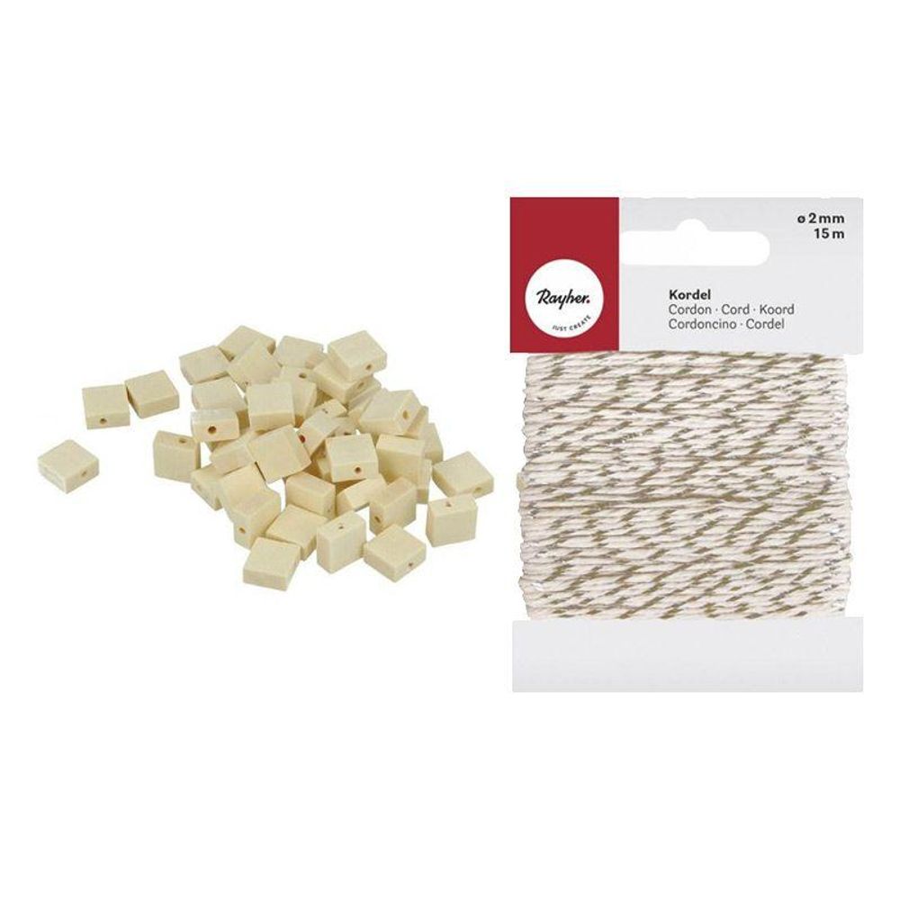 Glorex Lot de perles Blanc / Argent