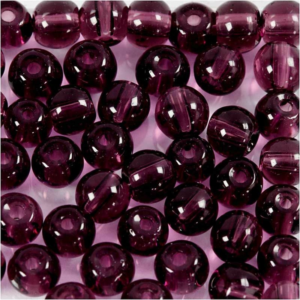45 perles en verre à facettes rondes ø 4 mm - violet