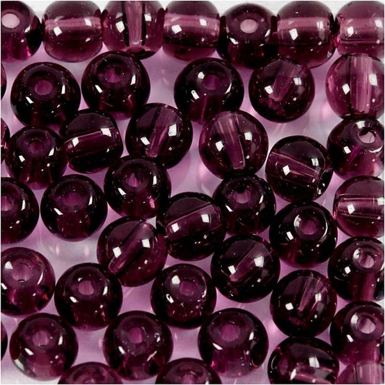 45 perles en verre à facettes rondes ø 4 mm - violet