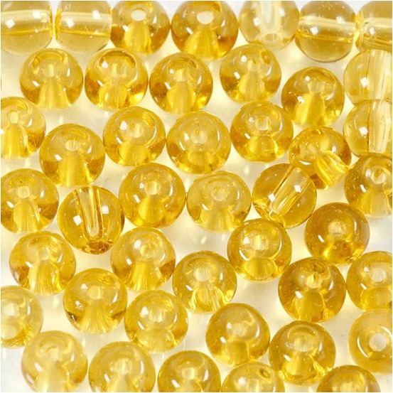 45 perles en verre à facettes rondes ø 4 mm - jaune
