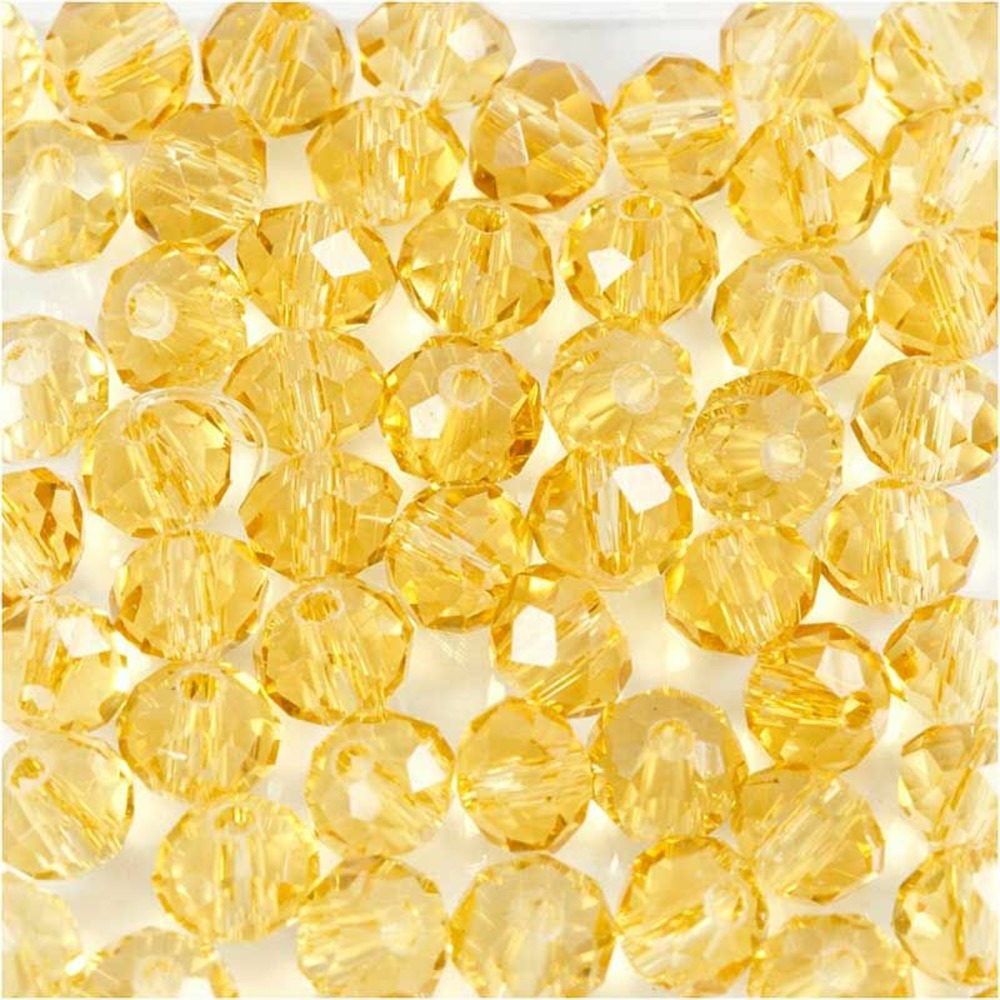 45 perles à facettes rondes ø 4 mm - jaune