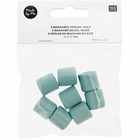 8 perles cylindriques - bois turquoise - 17 mm