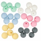 30 perles en silicone rondes 10 mm - multicolore