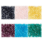 270 perles en plastique rondes à facettes ø 4 mm - multicolores