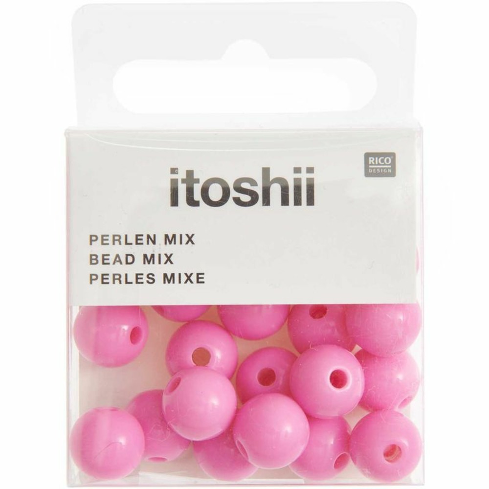 24 perles rondes 10 mm - fuchsia