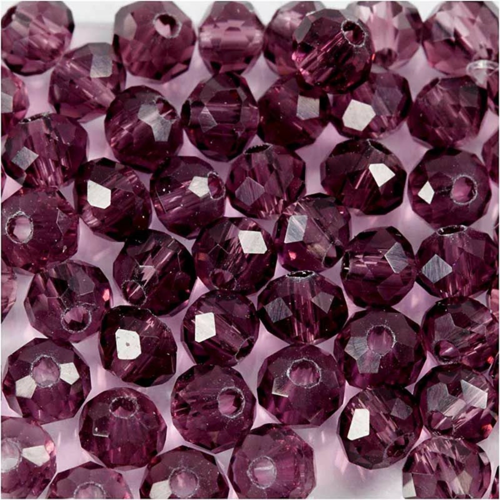 45 perles à facettes rondes ø 4 mm - violet