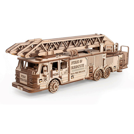 Maquette 3d en bois - camion de pompier 37,8 cm