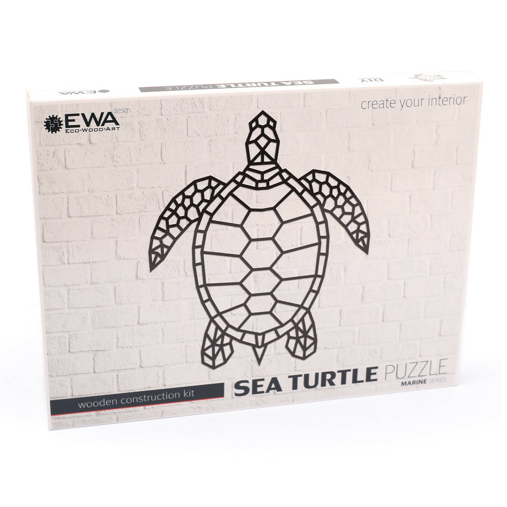Puzzle mural en bois - tortue 84 cm
