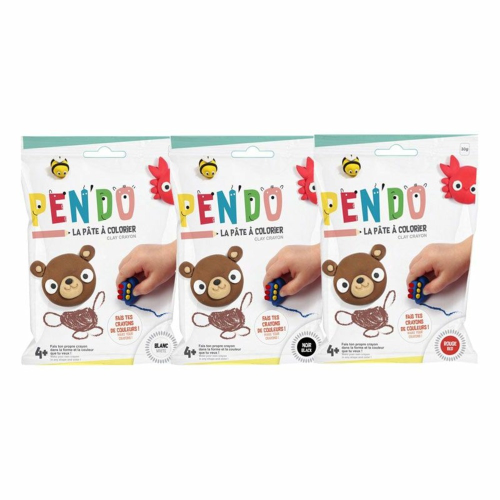 3 crayons de couleur à faire soi-même - noir-blanc-rouge