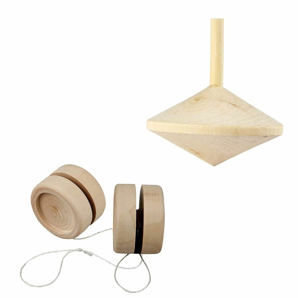 Toupie & yoyo en bois à décorer