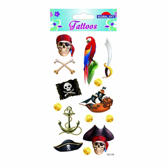 Tatouages temporaires - pirates - couleurs