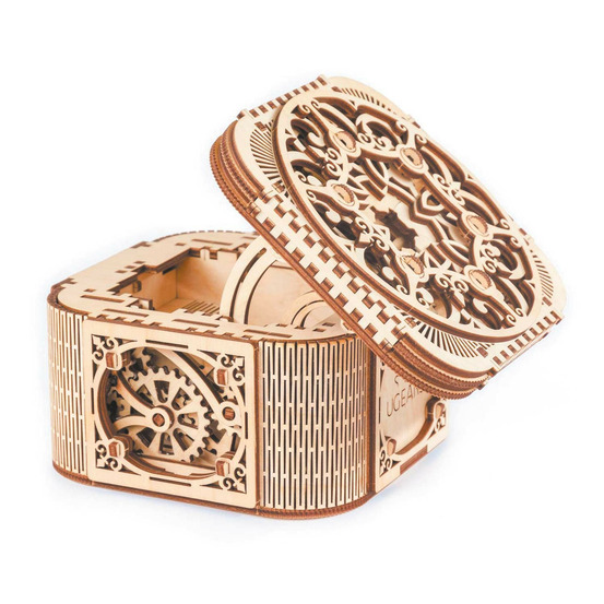 Maquette en bois 3d - boîte à trésors 14,2 cm