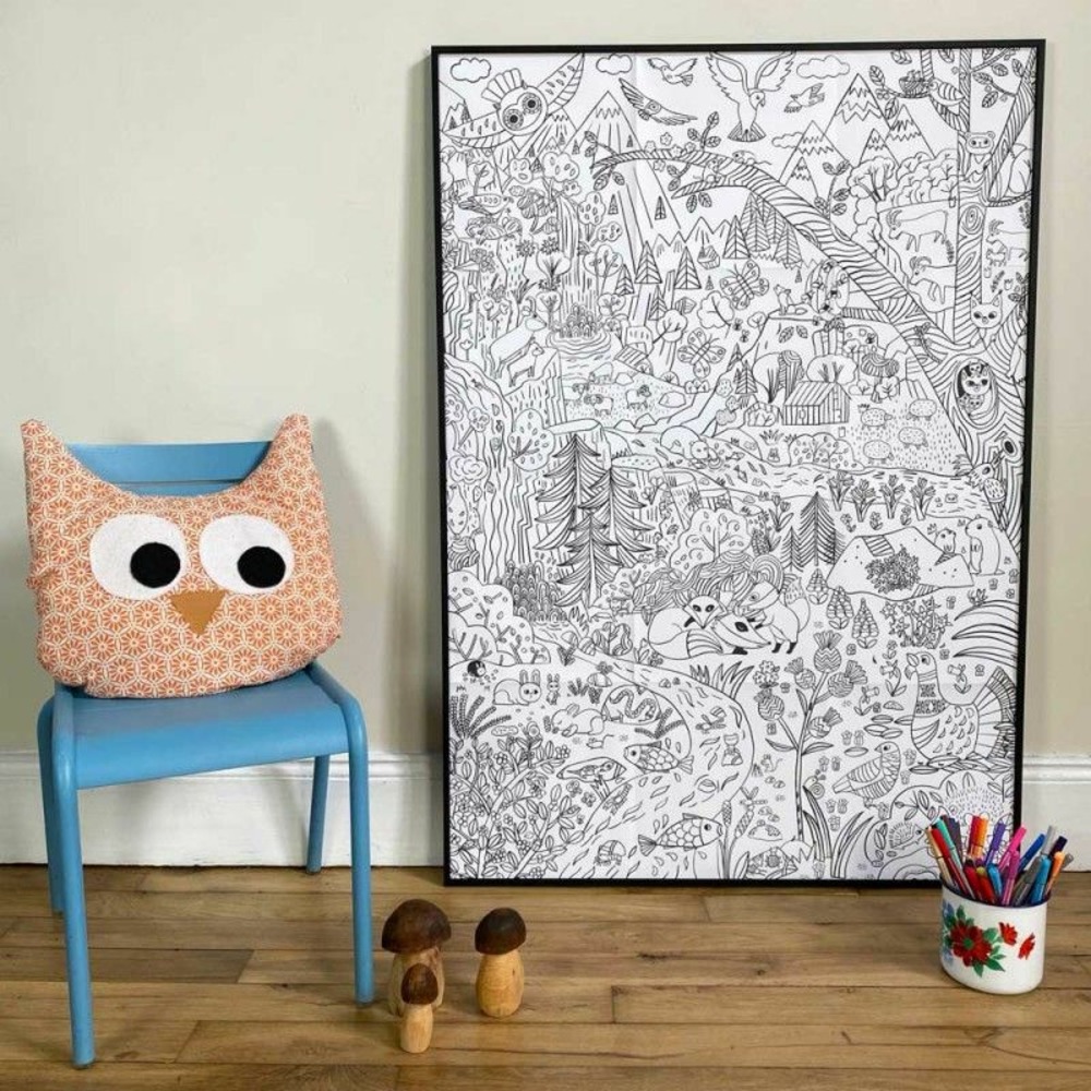 Poster géant à colorier - montagnes
