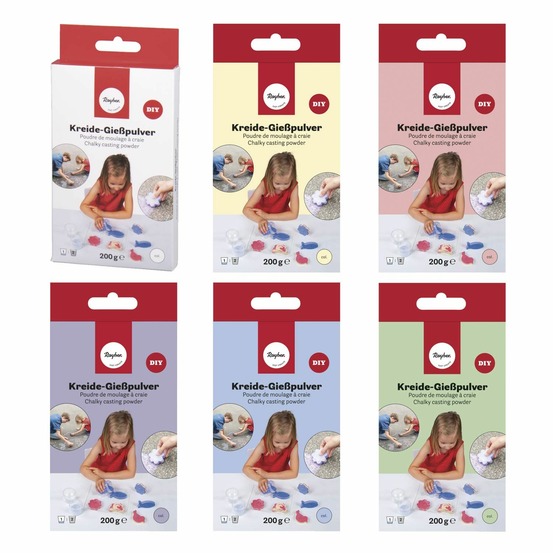 Poudre de moulage pour fabriquer ses craies - 6 couleurs
