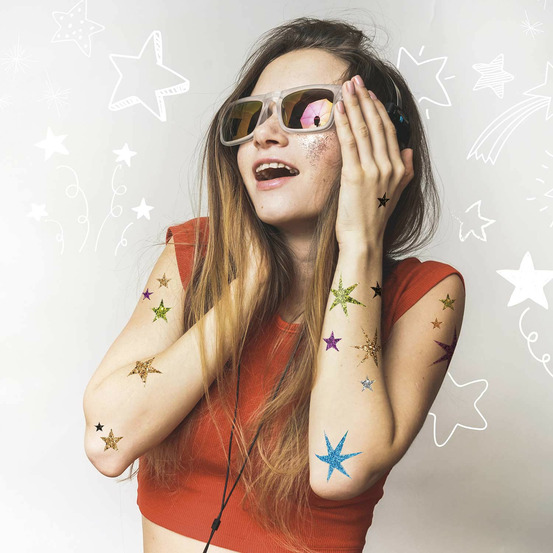 Kit tatouages éphémères - mes tattoos pailletés