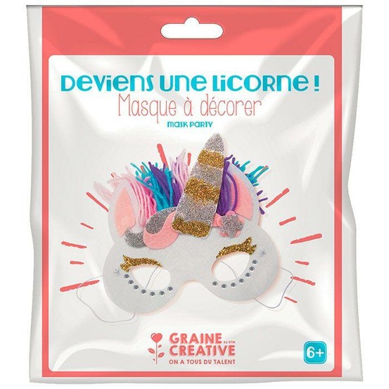 Kit masque en feutrine à décorer - licorne