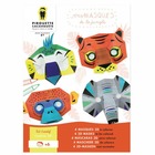 Kit créatif - 4 masques de la jungle à fabriquer et décorer