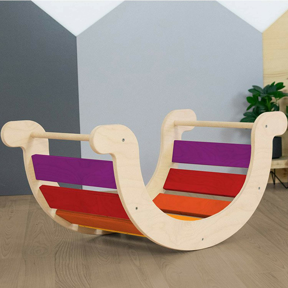 Planche d'équilibre yupee - bois massif dégradé couleurs chaudes