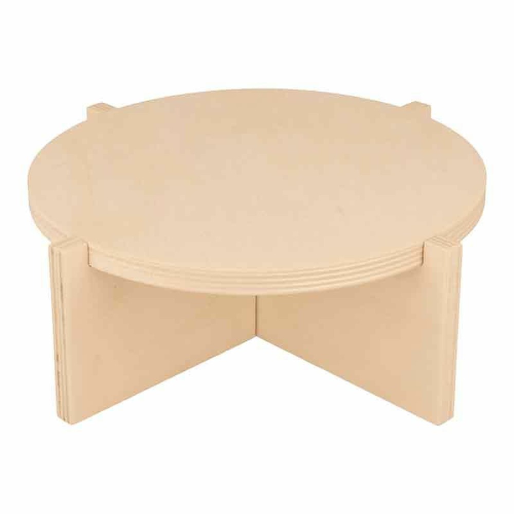 Set de 3 supports ronds sur pied en bois