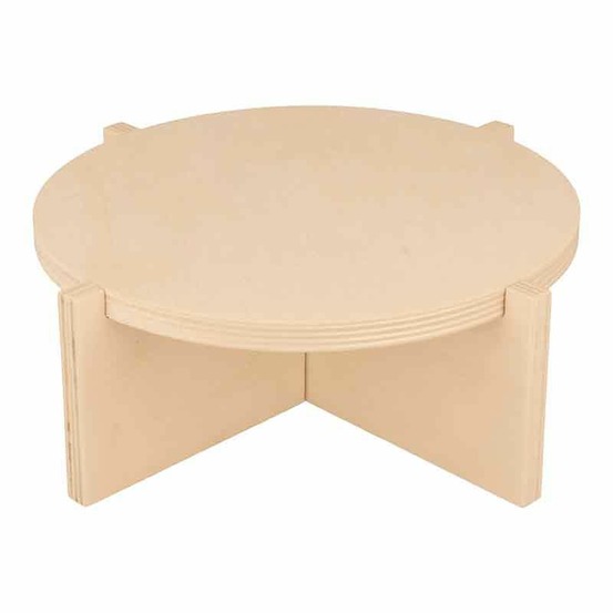 Set de 3 supports ronds sur pied en bois