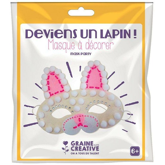 Kit masque en feutrine à décorer - lapin