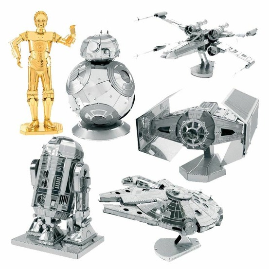 6 maquettes métalliques 3d star wars