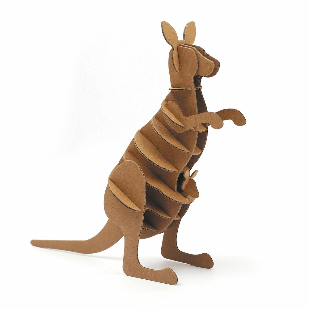 Maquette kangourou 3d en carton à monter soi-même