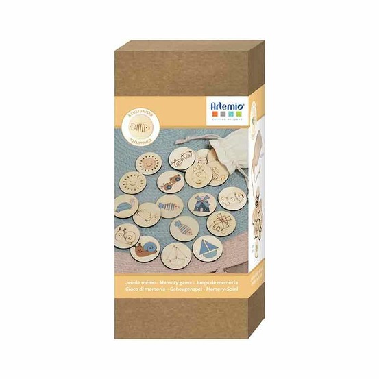Jeu de mémo en bois - 24 pièces - 5 cm