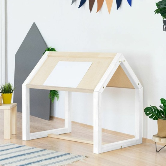 Table d'activités bois et blanc art