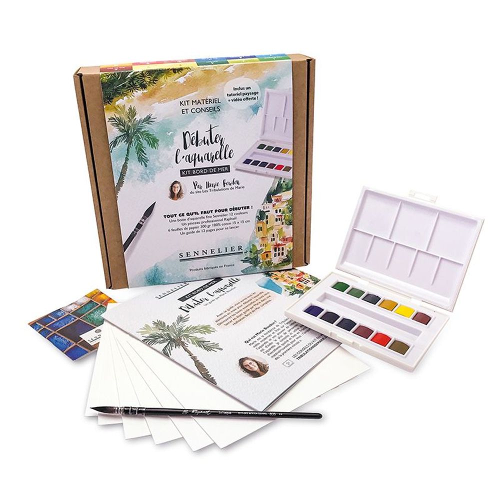 Démo aquarelle : Paysage de bord de mer