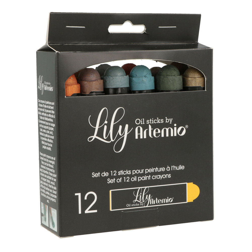 12 crayons de peinture à l'huile - couleurs métalliques