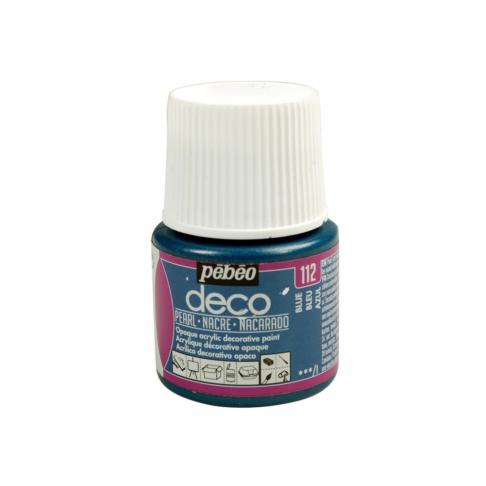 Peinture acrylique opaque nacrée - bleu - 45 ml
