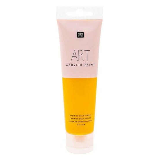 Peinture acrylique - jaune de cadmium foncé - 100 ml