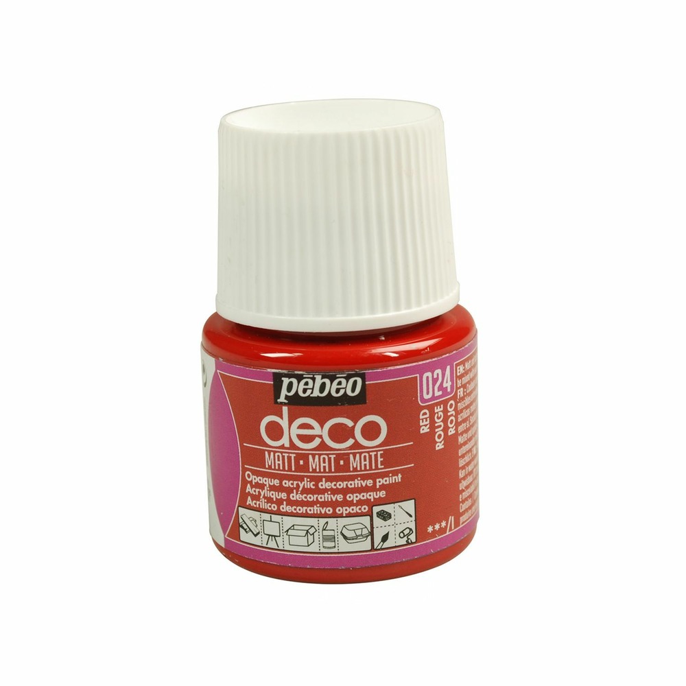 Peinture acrylique opaque mate - rouge - 45 ml