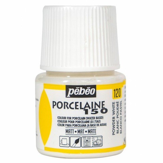 Peinture à l'eau mate pour porcelaine - blanc - 45 ml