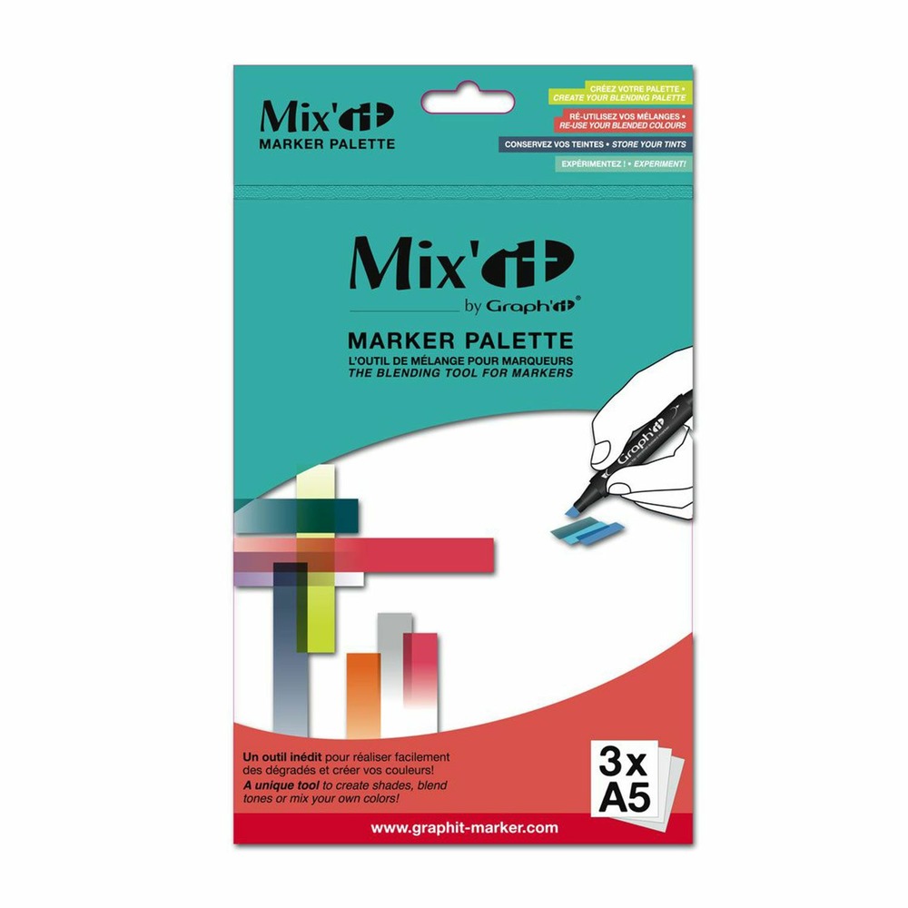 Palette de mélange et dégradé pour marqueurs graph'it - 3 feuilles a5