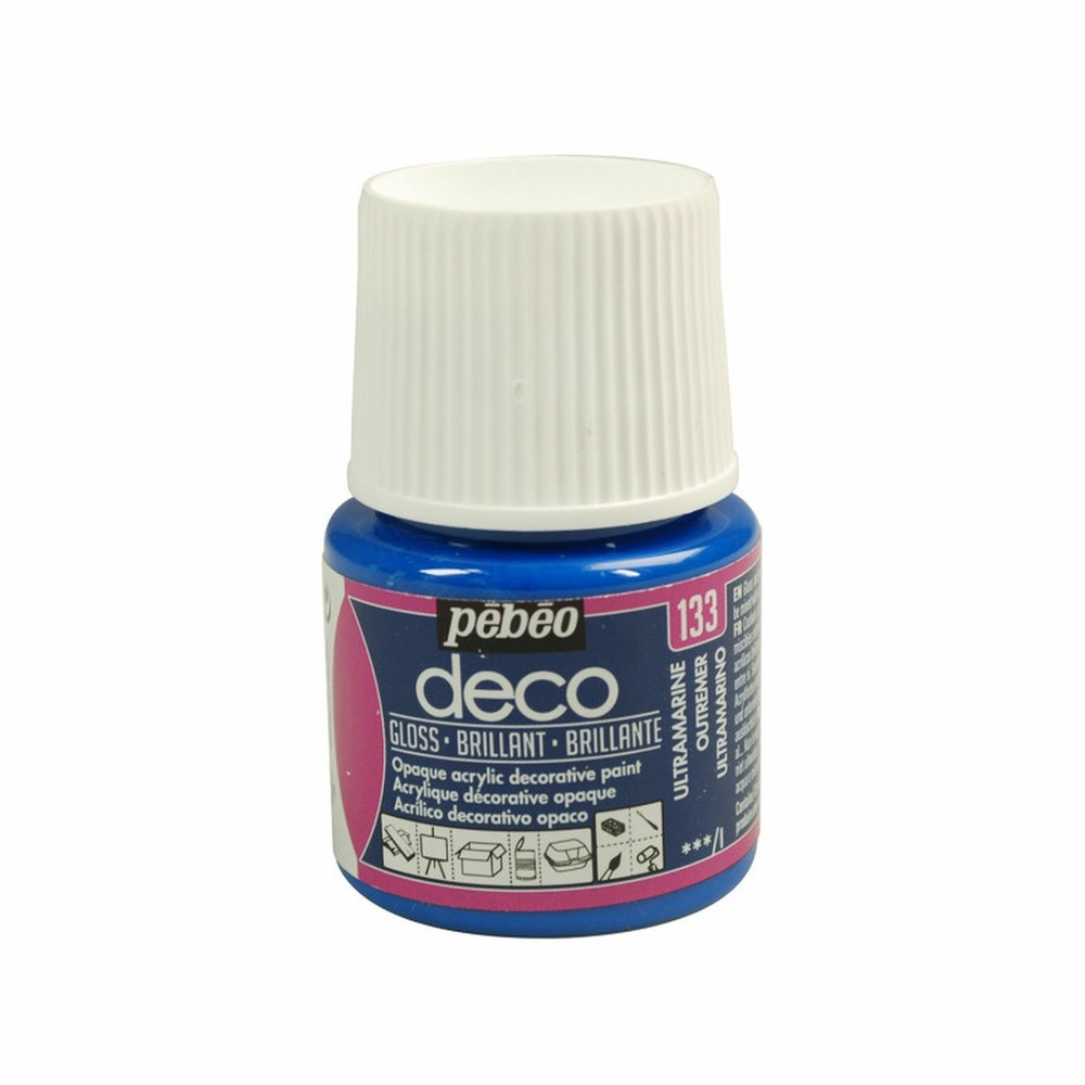 Peinture acrylique opaque brillante - bleu moyen - 45 ml