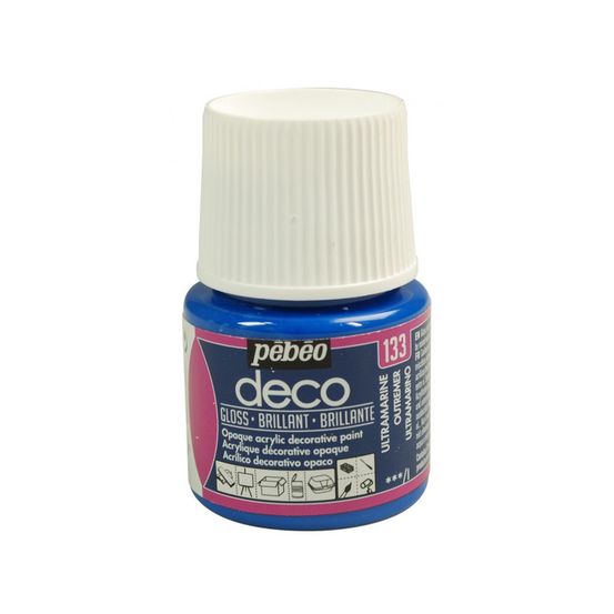 Peinture acrylique opaque brillante - bleu moyen - 45 ml